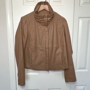 Gap Cropped Tan Wool Blend Coat Size Medium